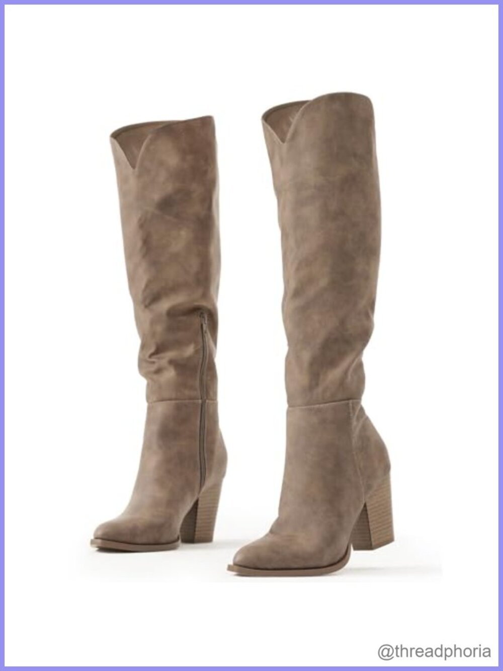 Faux Leather Knee High Western Boots Pointed Toe Tall Fashion Boots